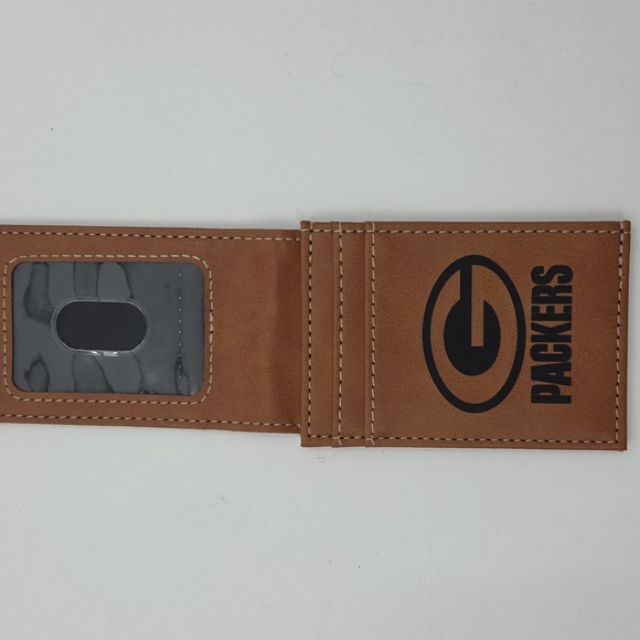 Green Bay Packers Brown Leather Card Holder - Picture 11 of 16